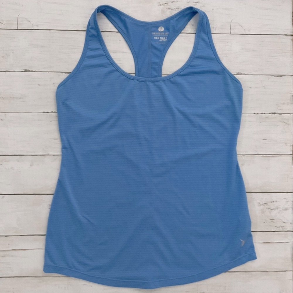 Old navy Women's Blue Athletic Tank Top, racerback, stretch fabric, size small